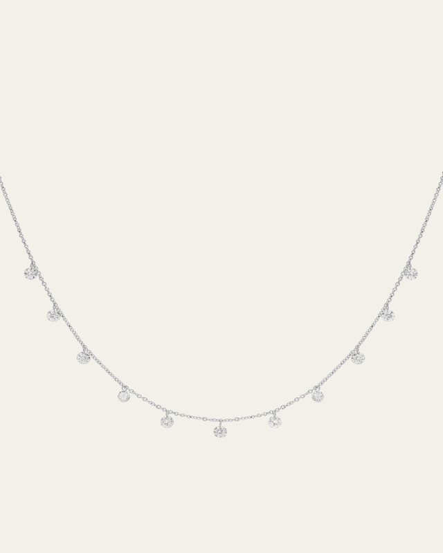 White Gold Floating Diamond Necklace